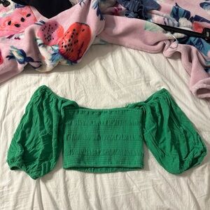 Green Off-Shoulder Women's Top